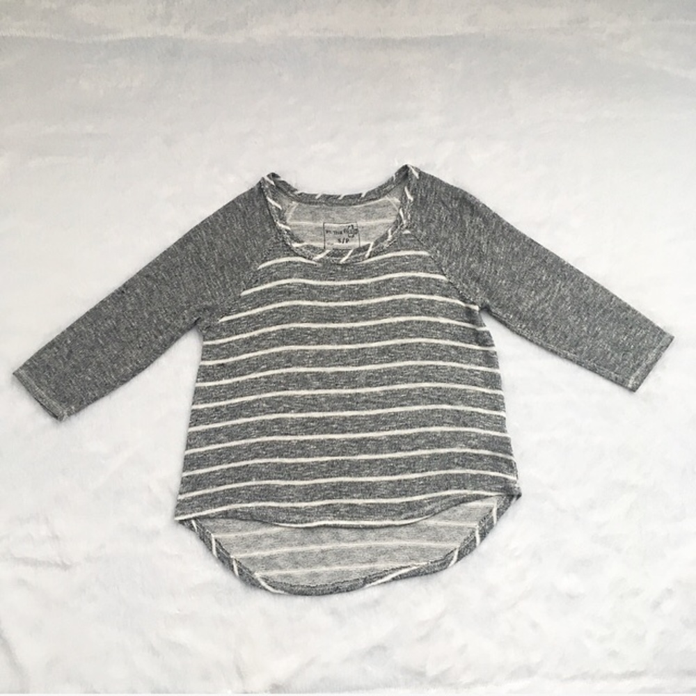 Like New Gray Striped Free People Sweater
